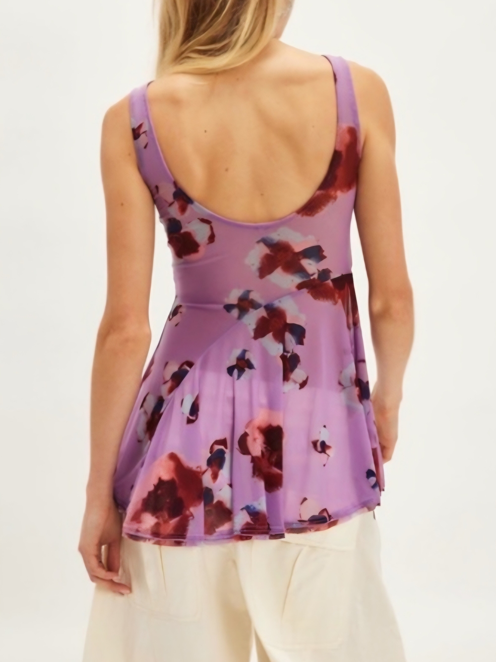 Free People Lavender Floral Peplum Mini Dress - Picture 3 of 8